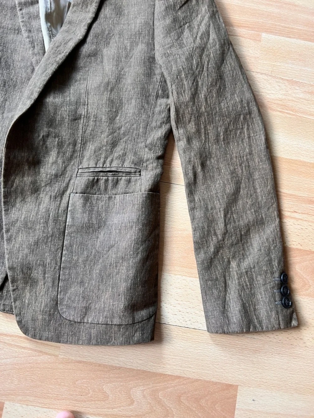 Topshop tobacco medium Brown tan Linen-Blend Blazer - Picture 3 of 13